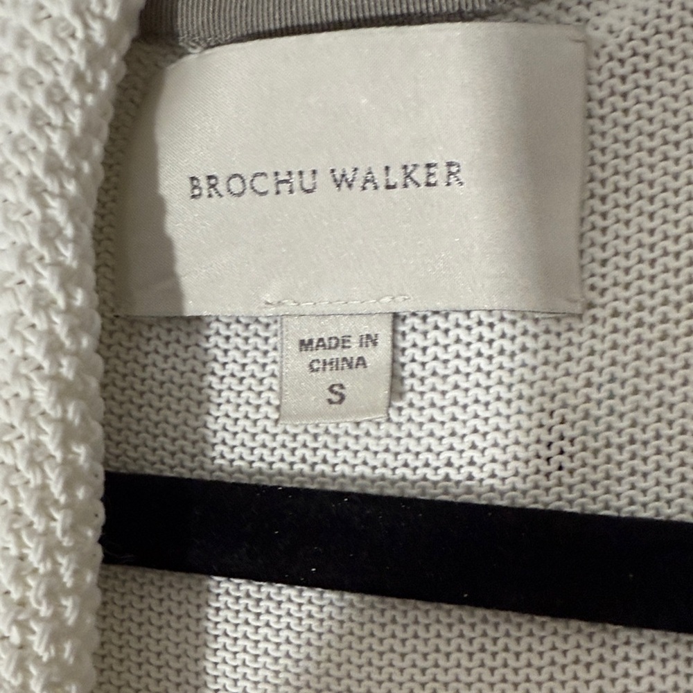 Brochu Walker White Open-Front Sweater Cardigan size small but oversized - Picture 3 of 7